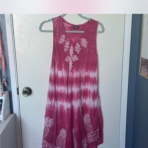 Elegant Pink and White Floral Mini Dress